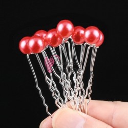 Ac metalic pentru par AC042 cu perla Corai mare